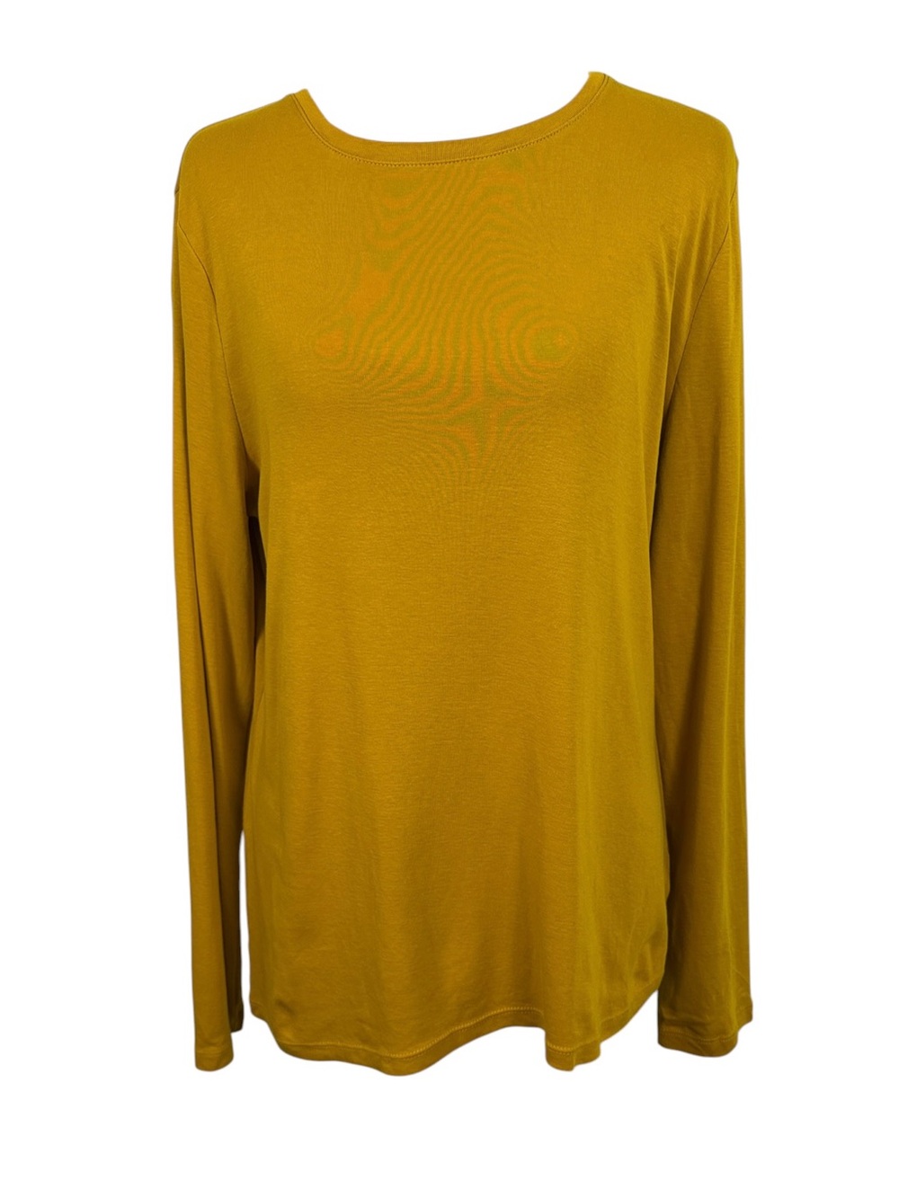 Talbots Pima Cotton Golden Mustard Yellow Long Sleeve Top Size L Casual Classic - Picture 2 of 11